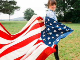 Flag and Girl